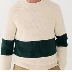 J Crew’s Heritage cotton shaker-stitch sweater in stripe, Men's XL